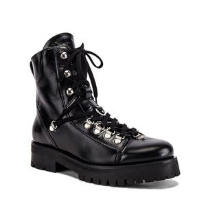 All Saints Franka leather lace up black hiking boots 39